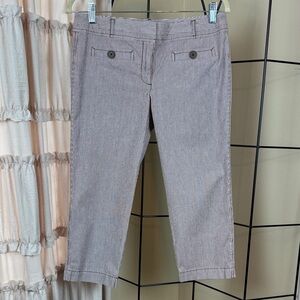 LOFT Marissa Brown and White Striped Pants Size 6P